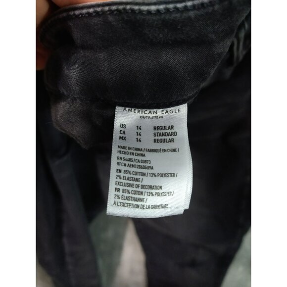 American Eagle Jeans Womens 14 Black Next Level Stretch Curvy Hi Rise Jegging - Picture 8 of 10